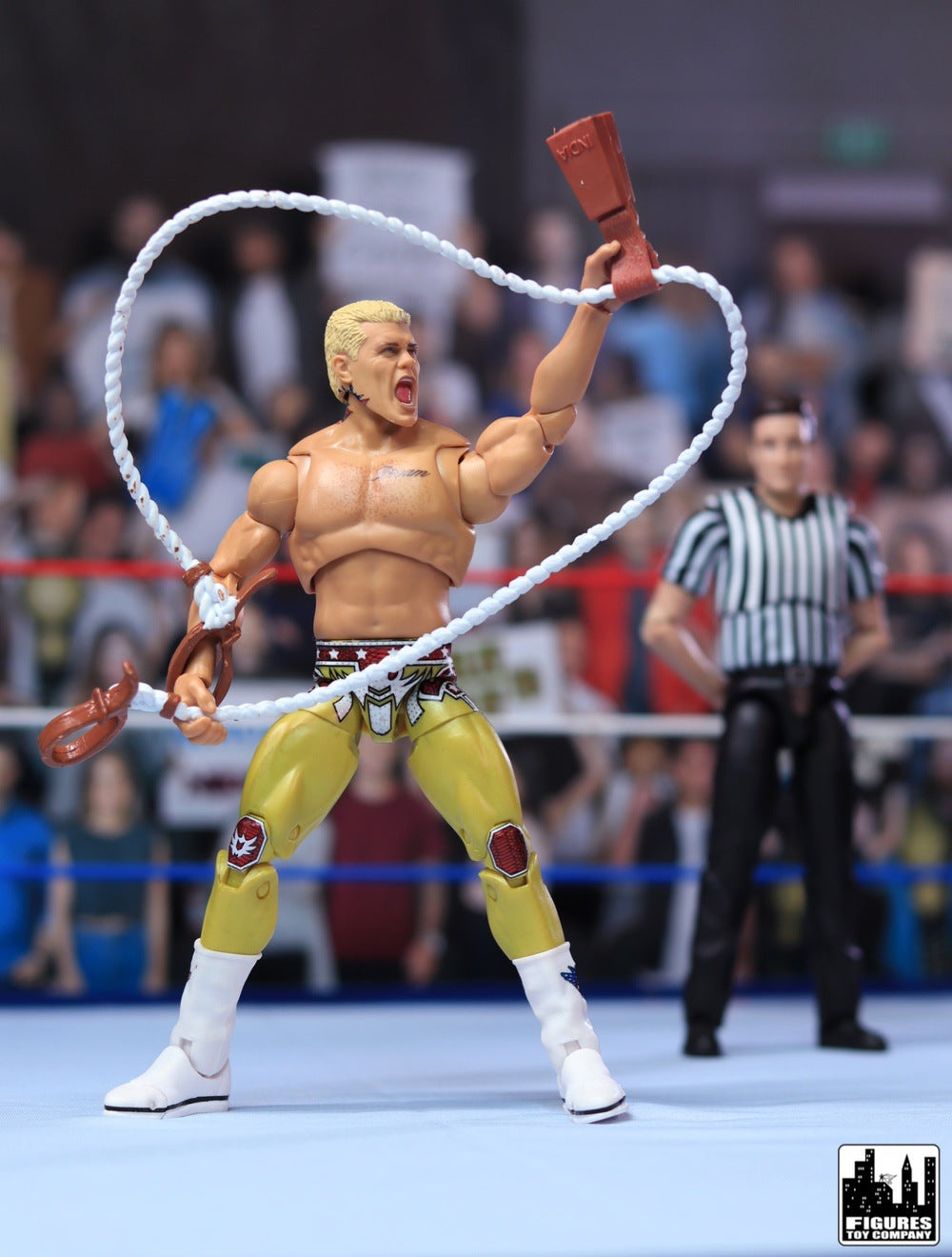 Set of 4 Cowbell Bull Ropes for WWE & AEW Wrestling Action Figures