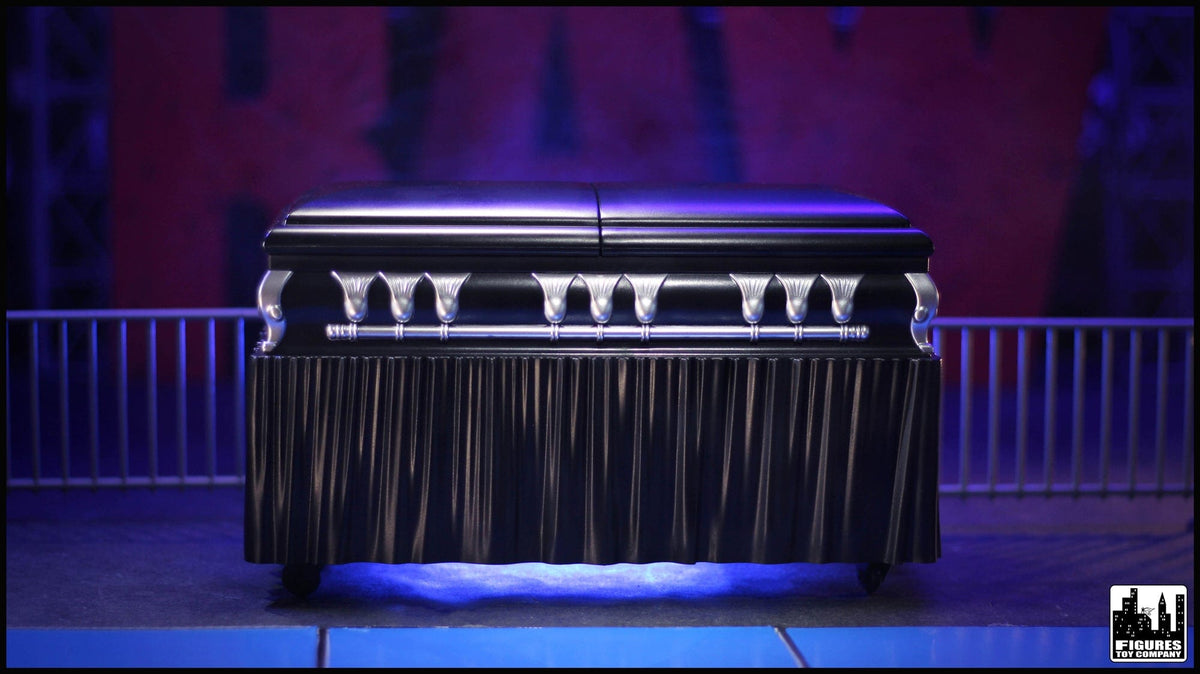 Set of 2 Deluxe Caskets for WWE &amp; AEW Wrestling Action Figures with Removable Base