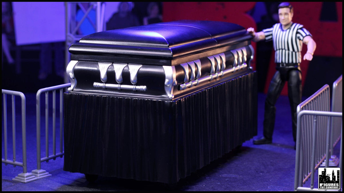 Set of 2 Deluxe Caskets for WWE &amp; AEW Wrestling Action Figures with Removable Base