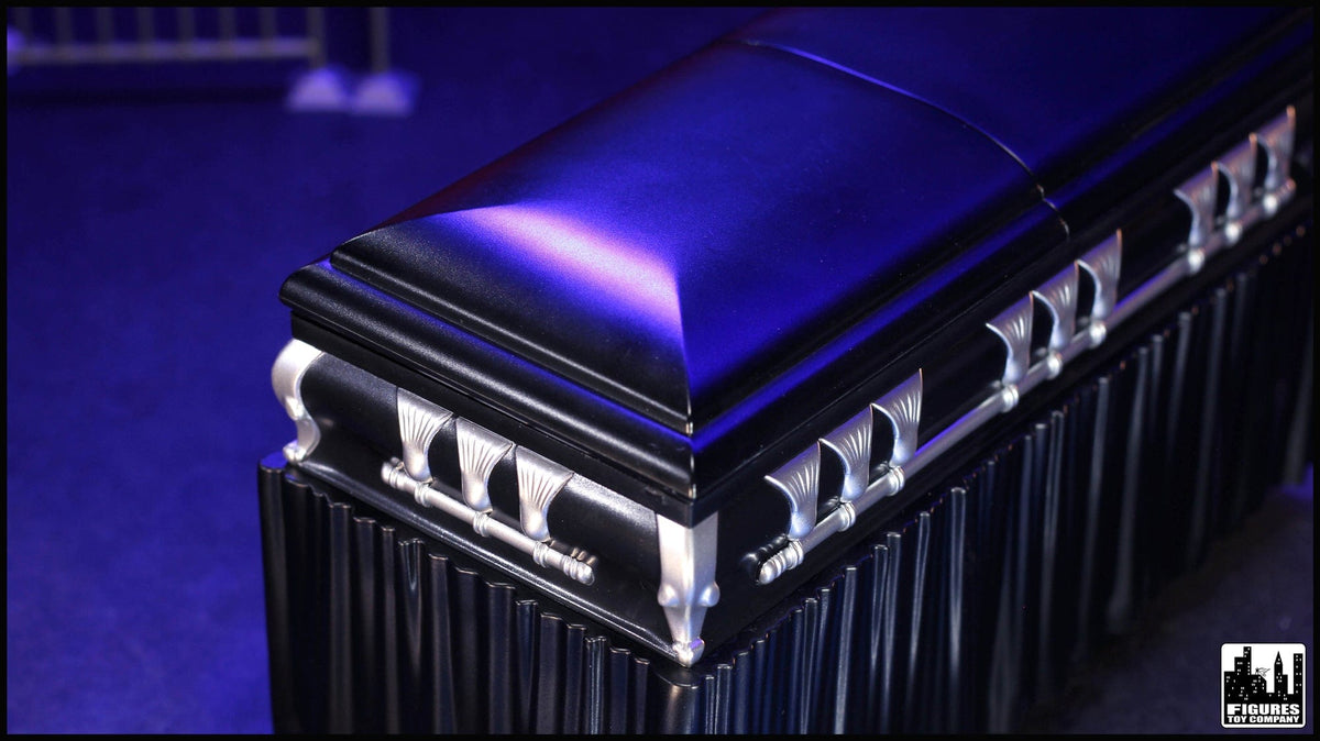 Deluxe Black Casket for WWE &amp; AEW Wrestling Action Figures with Removable Base