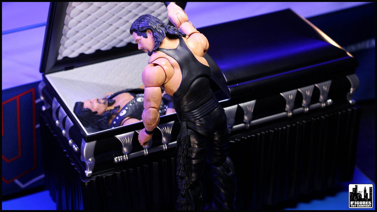 Set of 2 Deluxe Caskets for WWE &amp; AEW Wrestling Action Figures with Removable Base