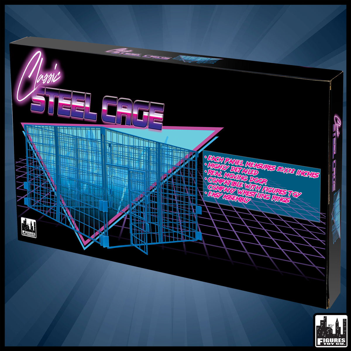 Classic Steel Cage Playset for Figures Toy Company Wrestling Ring