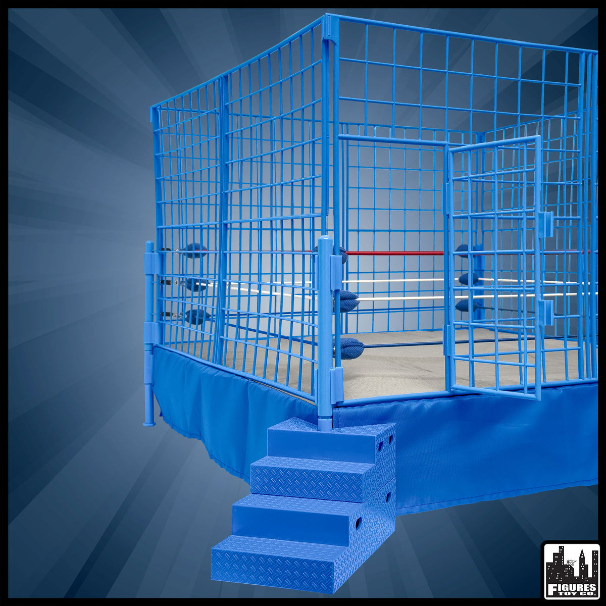 Classic Steel Cage Playset for Figures Toy Company Wrestling Ring