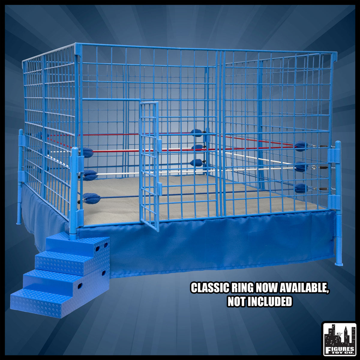 Classic Steel Cage Playset for Figures Toy Company Wrestling Ring