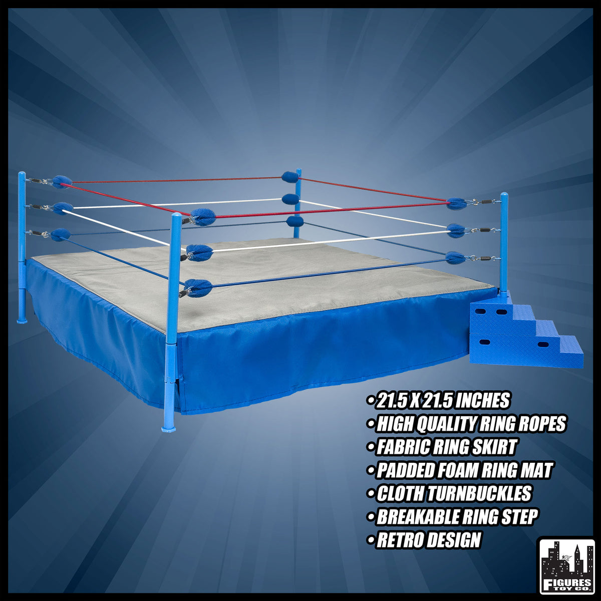 Figures Toy Company Classic Wrestling Ring for Wrestling Figures