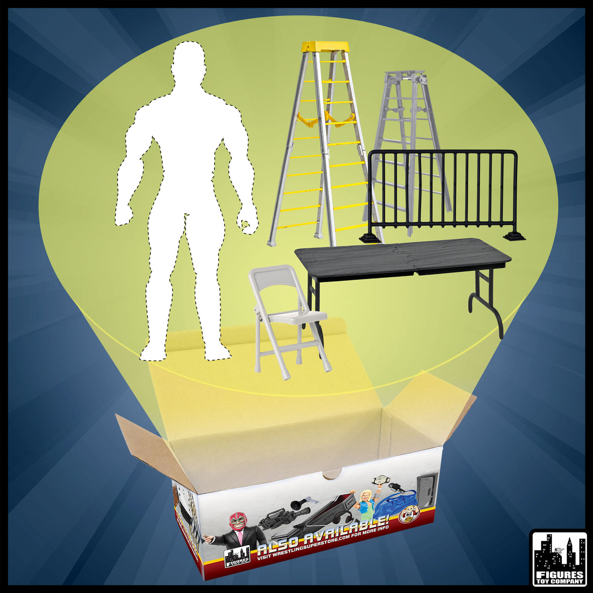 Legends of Professional Wrestling Series Action Figures: Accessory Set &amp; FREE Loose Figure