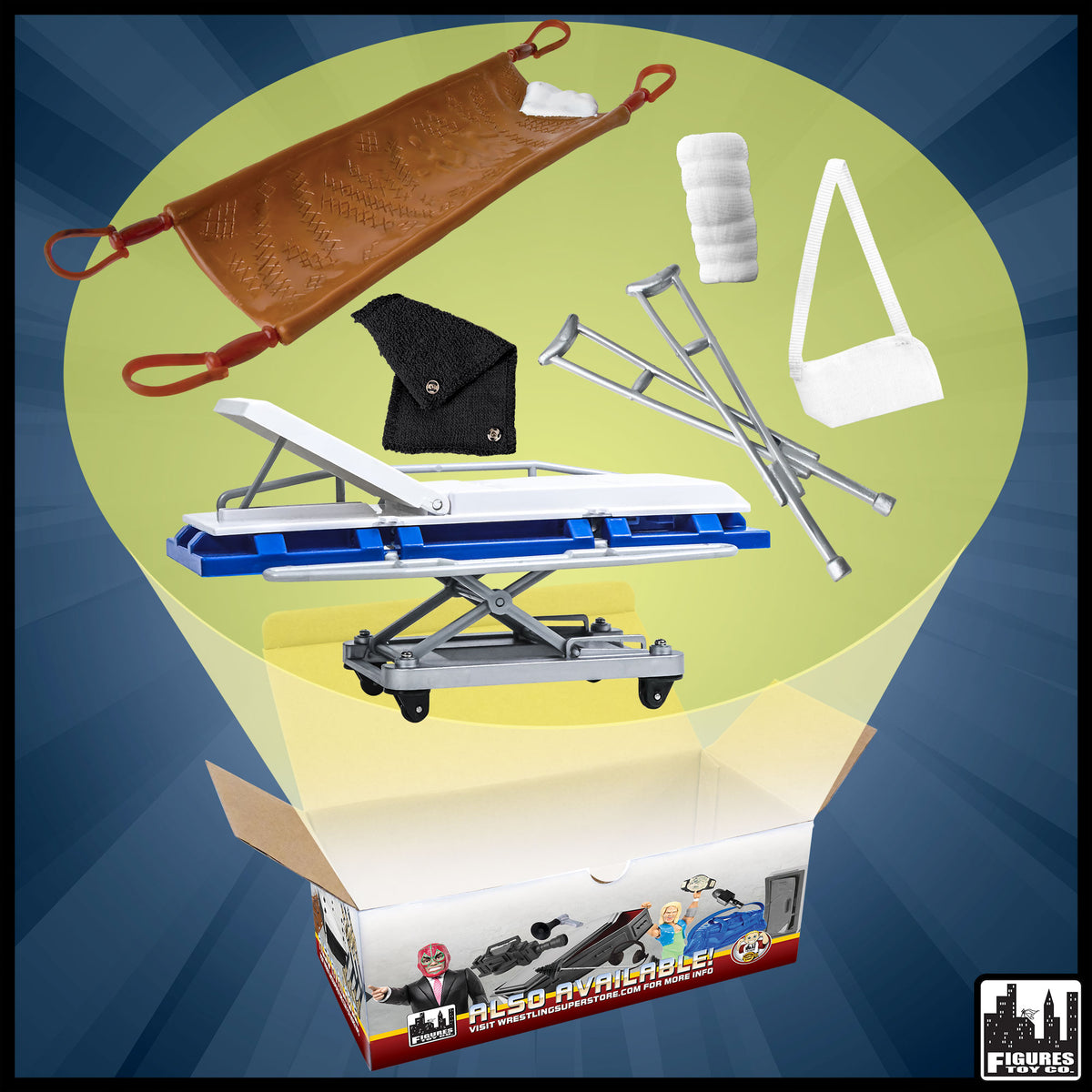 Stretcher Match Accessory Set for WWE &amp; AEW Wrestling Action Figures