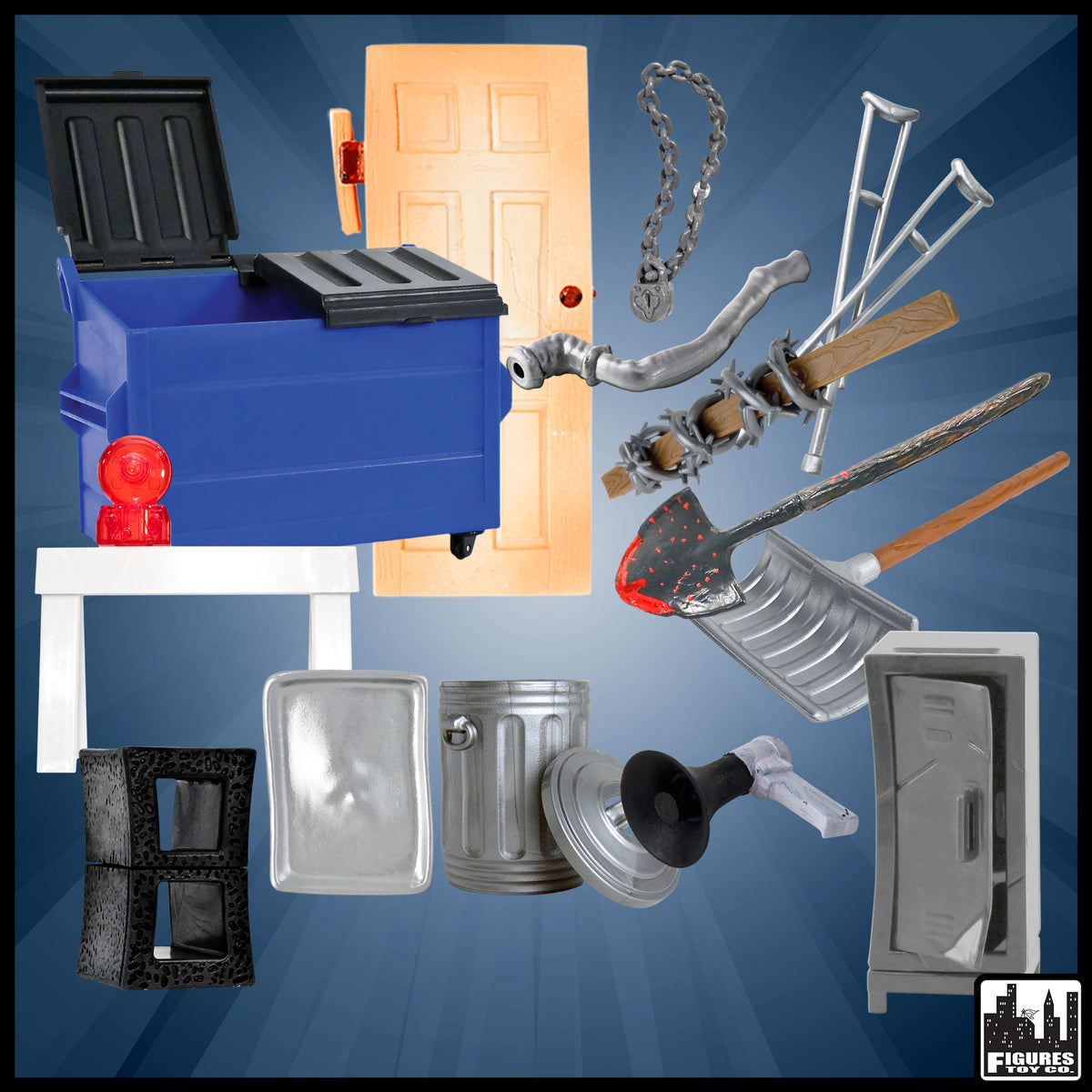 Dumpster Match Accessory Set for WWE &amp; AEW Wrestling Action Figures