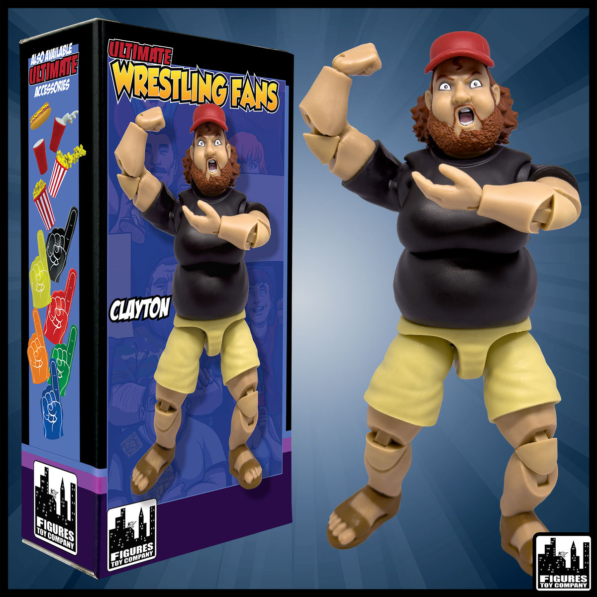 Ultimate Wrestling Crowd Fan Figures for WWE &amp; AEW Action Figures: Clayton
