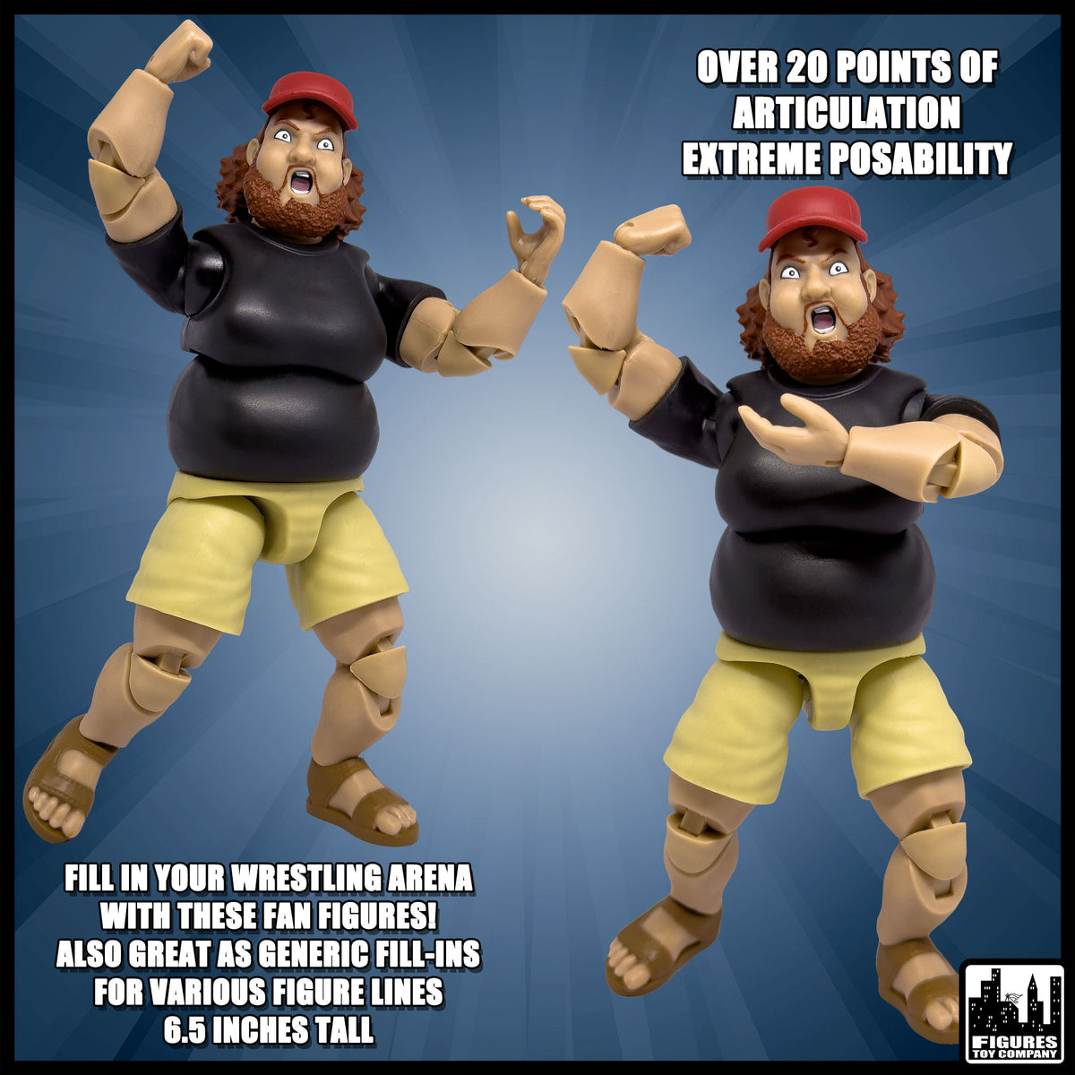 Ultimate Wrestling Crowd Fan Figures for WWE &amp; AEW Action Figures: Clayton