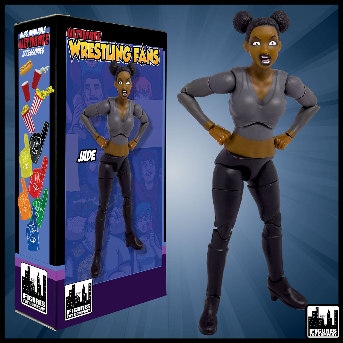 Ultimate Wrestling Crowd Fan Figures for WWE &amp; AEW Action Figures: Jade