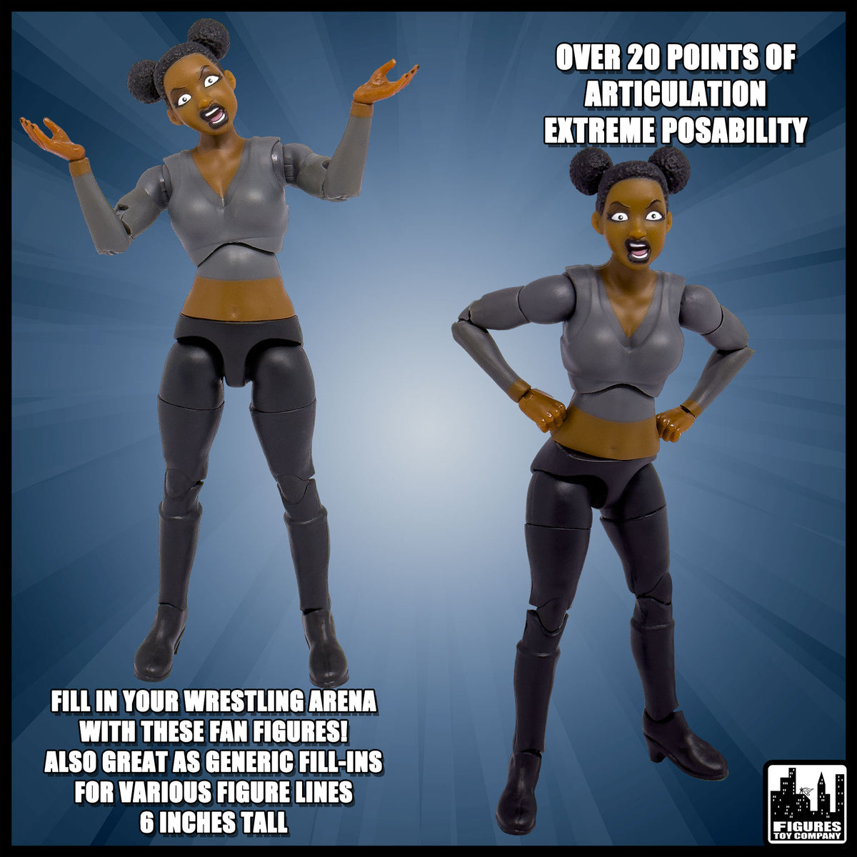Ultimate Wrestling Crowd Fan Figures for WWE &amp; AEW Action Figures: Jade