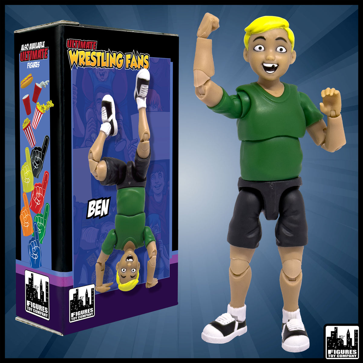Ultimate Wrestling Crowd Fan Figures for WWE &amp; AEW Action Figures: Ben