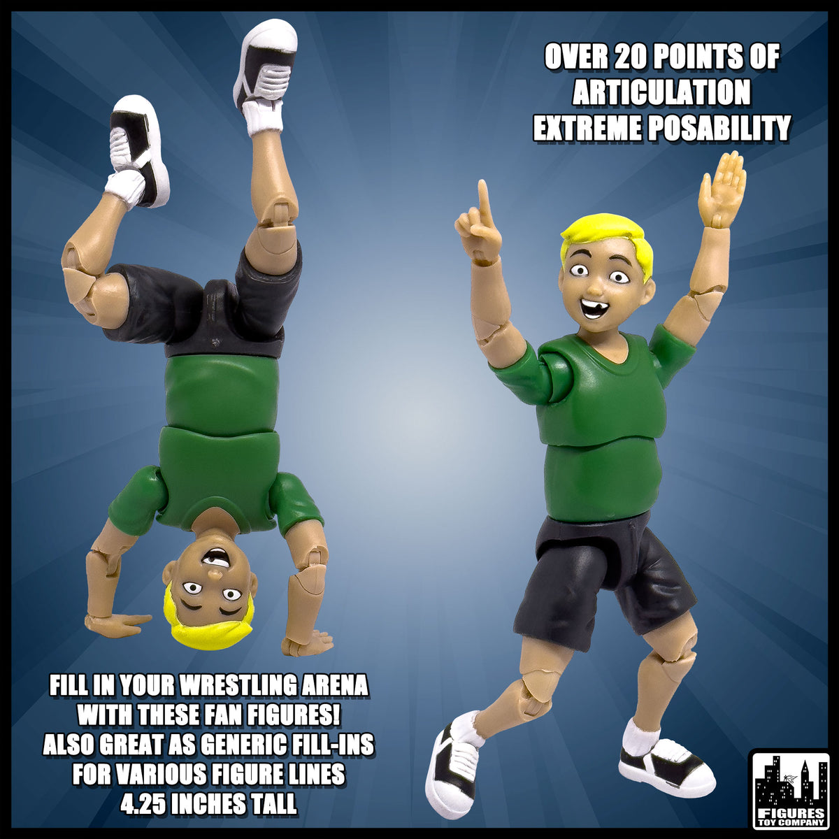 Ultimate Wrestling Crowd Fan Figures for WWE &amp; AEW Action Figures: Ben