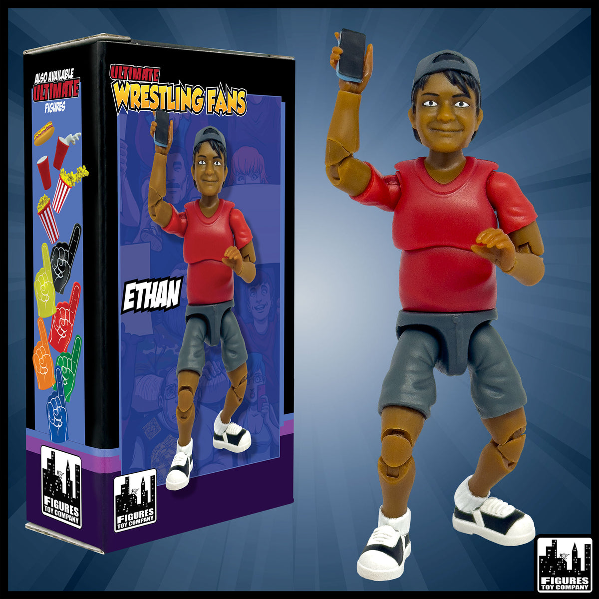 Ultimate Wrestling Crowd Fan Figures for WWE &amp; AEW Action Figures: Ethan