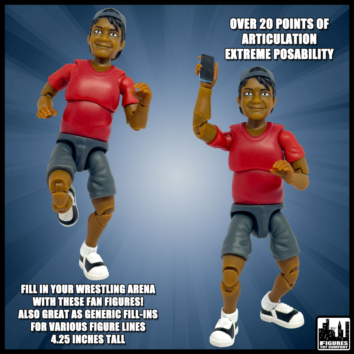 Ultimate Wrestling Crowd Fan Figures for WWE &amp; AEW Action Figures: Ethan