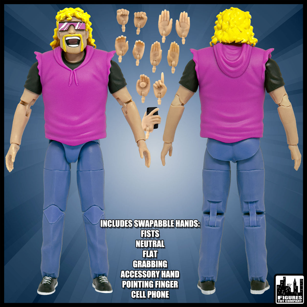 Ultimate Wrestling Crowd Fan Figures Four-Pack for WWE &amp; AEW Wrestling Figures [Series 2]