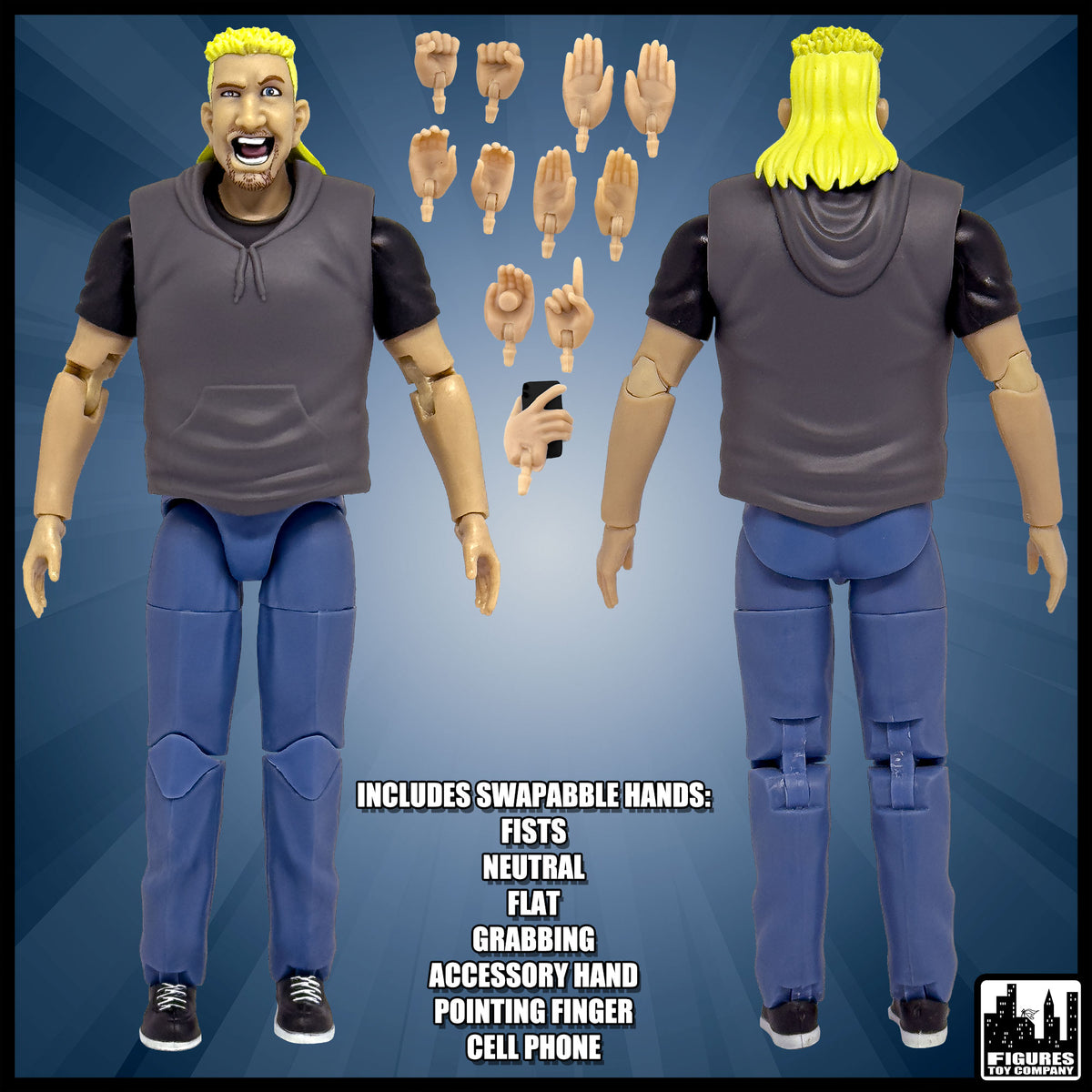 Ultimate Wrestling Crowd Fan Figures Four-Pack for WWE &amp; AEW Wrestling Figures [Series 1]