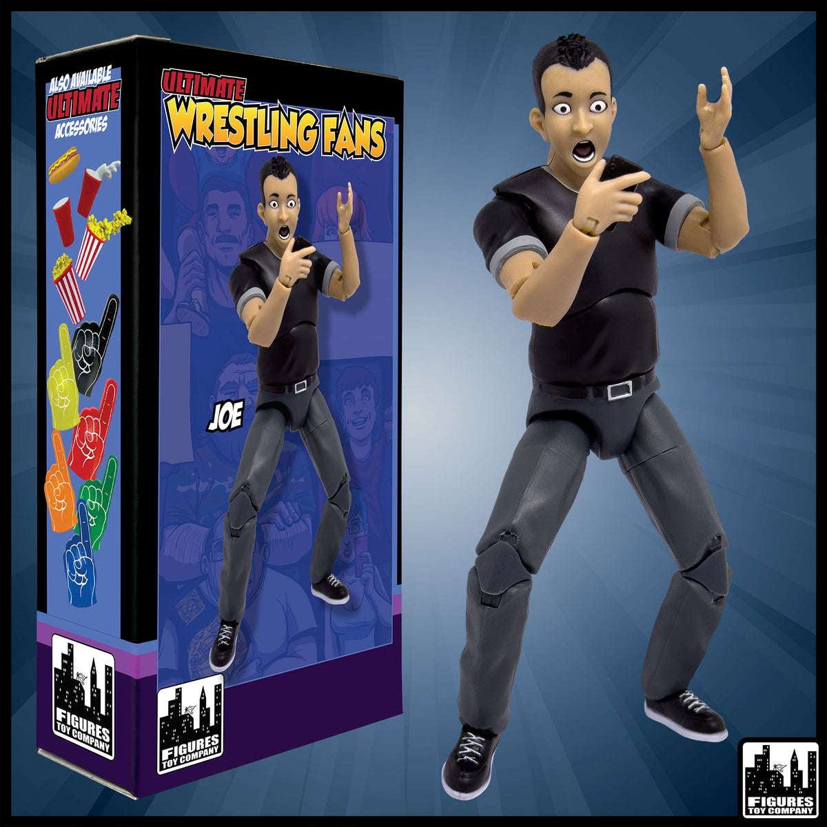 Ultimate Wrestling Crowd Fan Figures for WWE &amp; AEW Action Figures: Joe