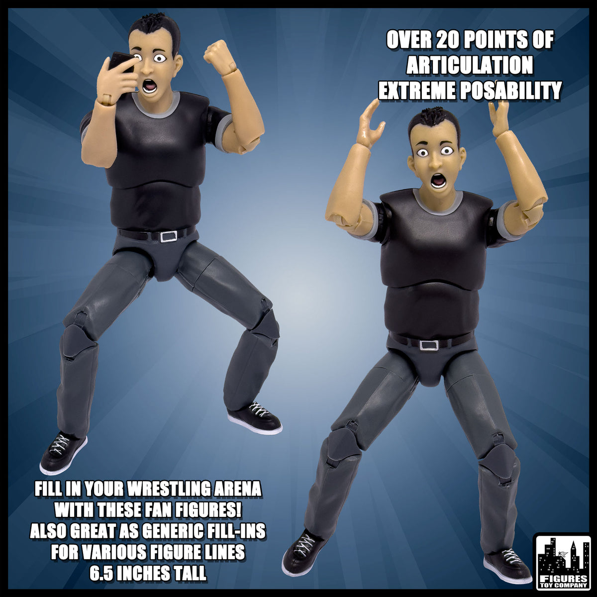 Ultimate Wrestling Crowd Fan Figures for WWE &amp; AEW Action Figures: Joe