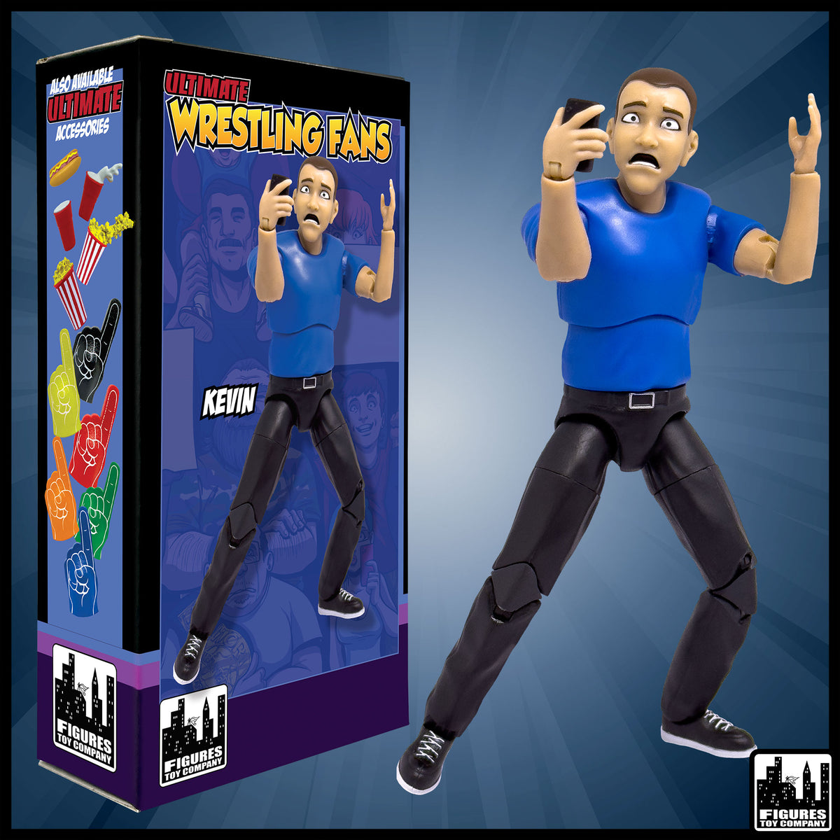 Ultimate Wrestling Crowd Fan Figures for WWE &amp; AEW Action Figures: Kevin