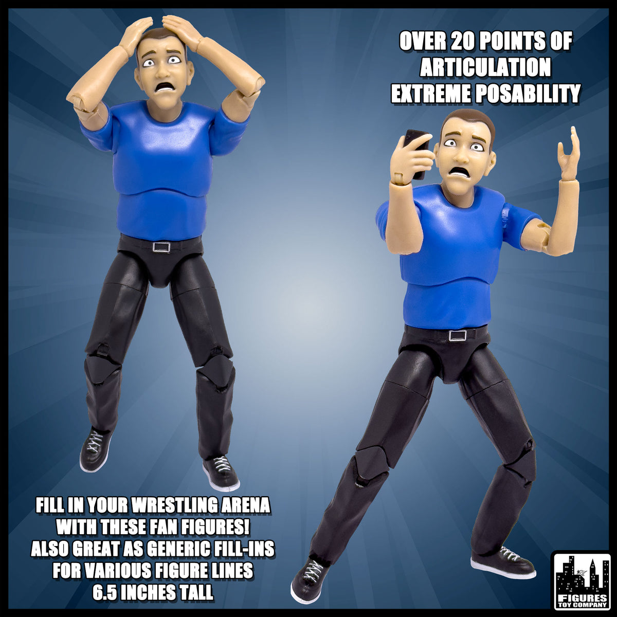 Ultimate Wrestling Crowd Fan Figures for WWE &amp; AEW Action Figures: Kevin