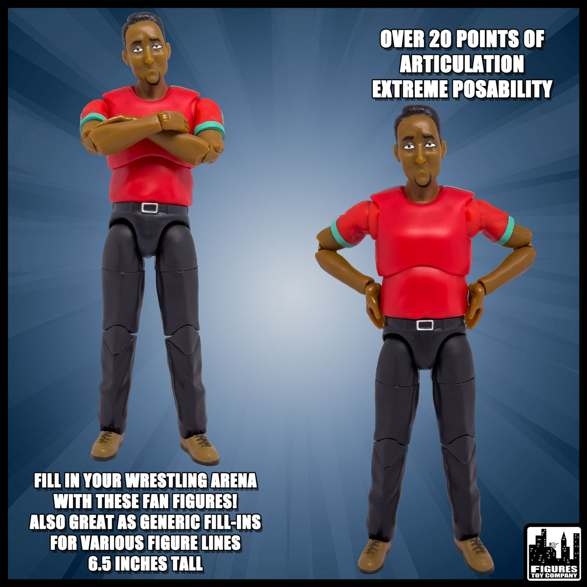 Ultimate Wrestling Crowd Fan Figures for WWE &amp; AEW Action Figures: Marvin