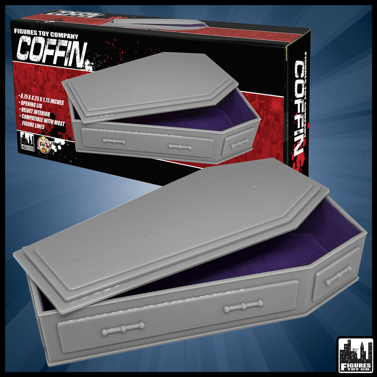 Gray Coffin for WWE &amp; AEW Wrestling Action Figures
