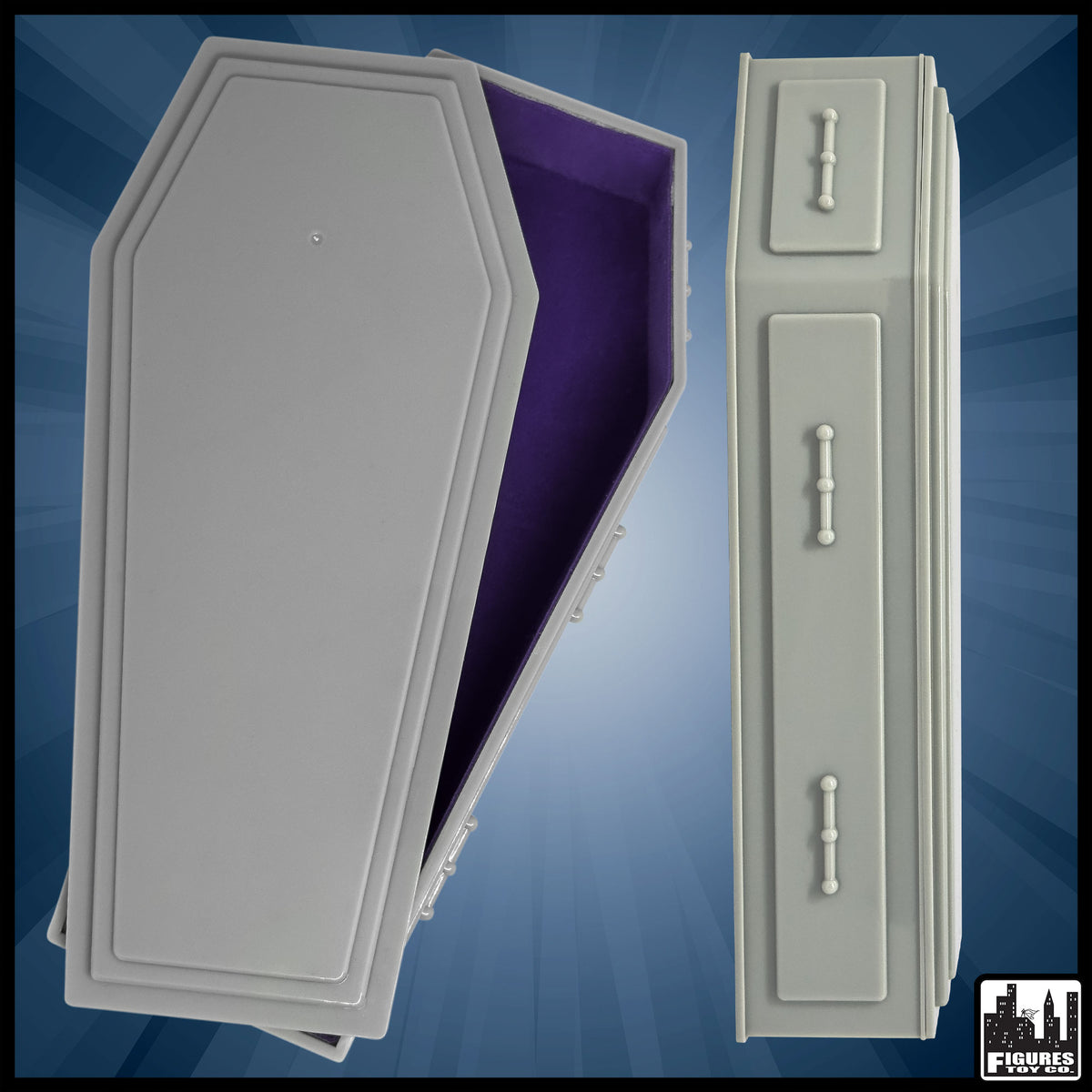 Gray Coffin for WWE &amp; AEW Wrestling Action Figures