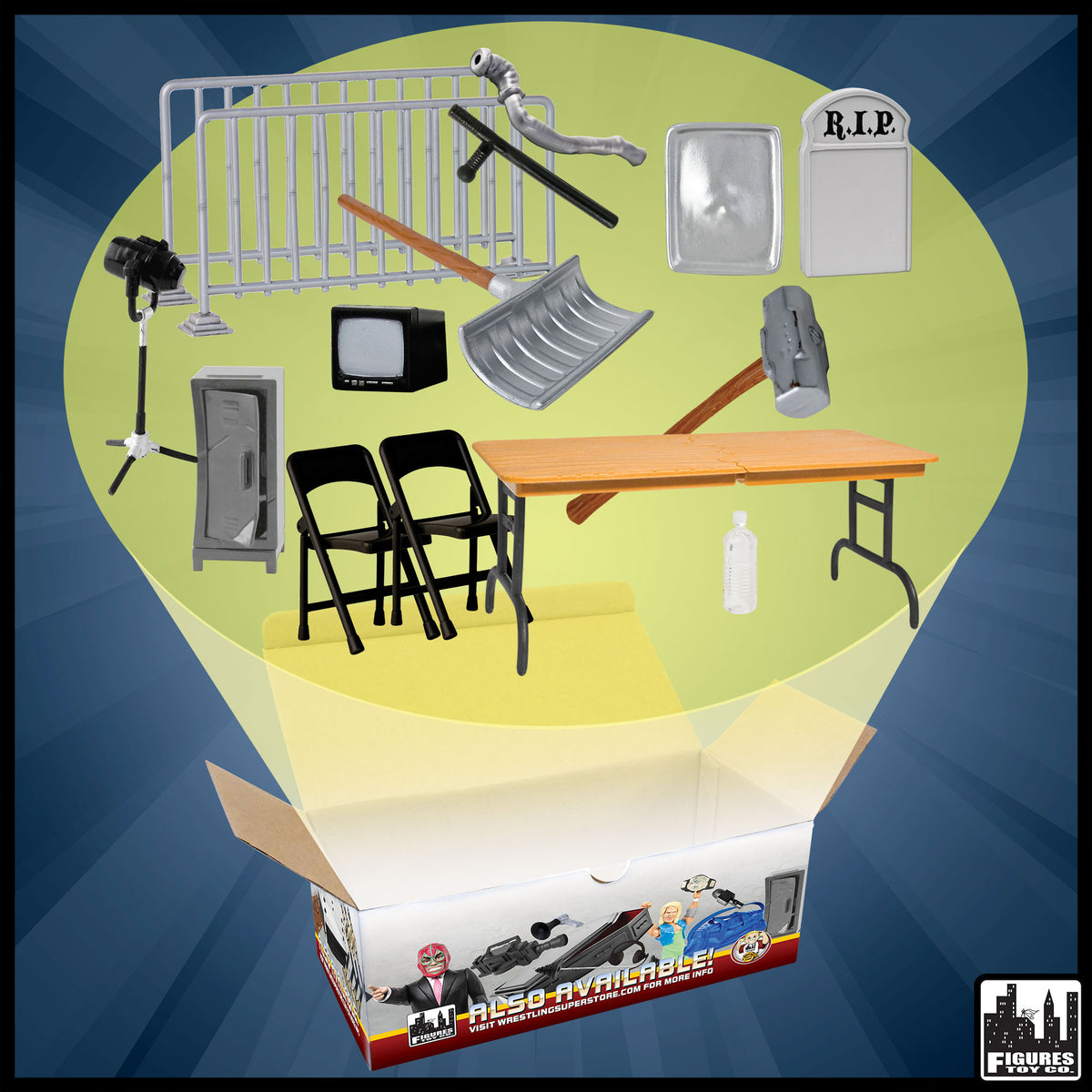 Hardcore 15 Piece Accessory Set for WWE &amp; AEW Wrestling Action Figures