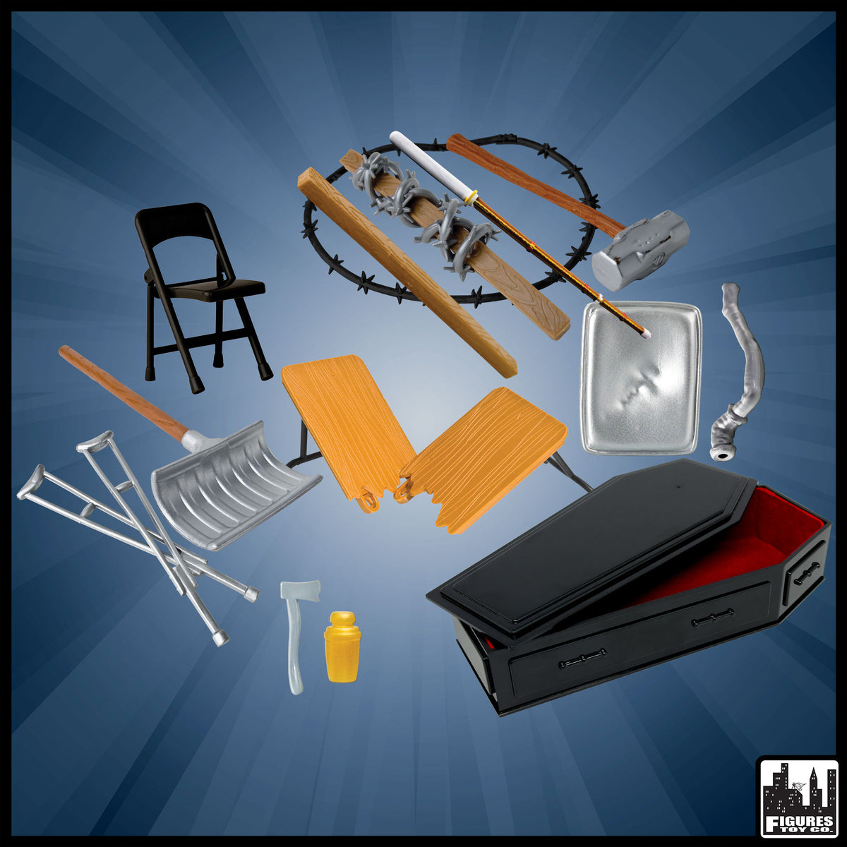 Hardcore Coffin 15 Piece Accessory Set For WWE & AEW Wrestling Action Figures