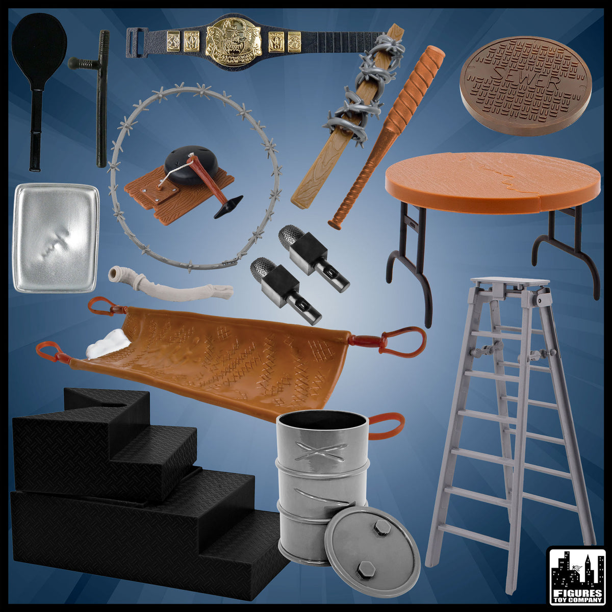 I Quit Match 18 piece accessory set for wrestling figures