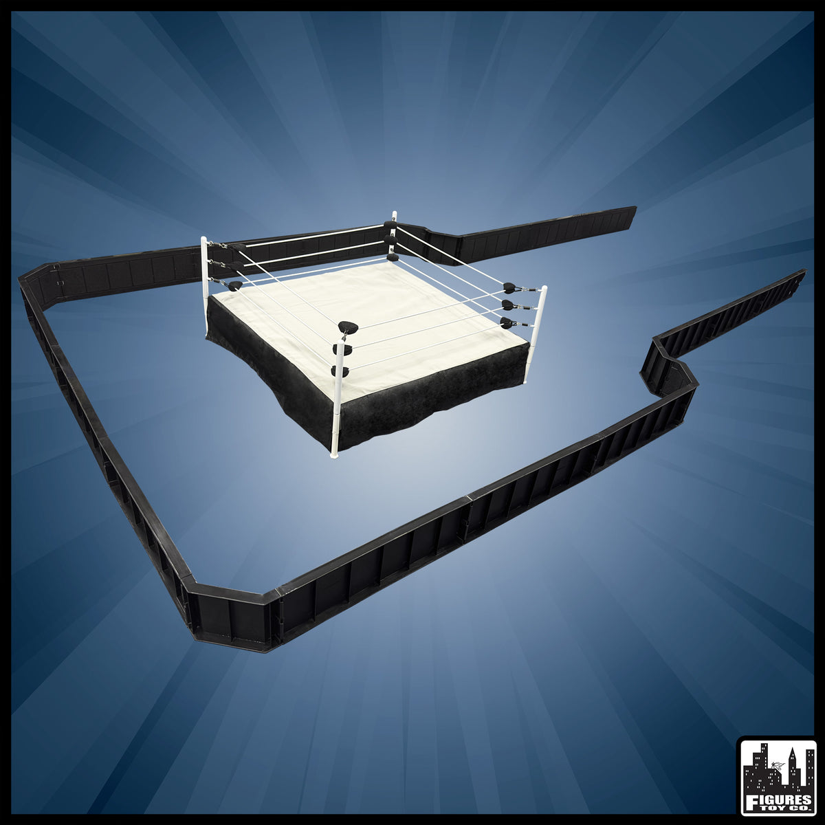 Wrestling Ring &amp; Ultimate Barricade for WWE &amp; AEW Wrestling Action Figures