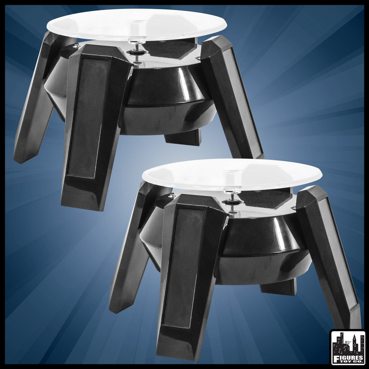 Set of 2 Solar Powered Rotating Action Figure Displays