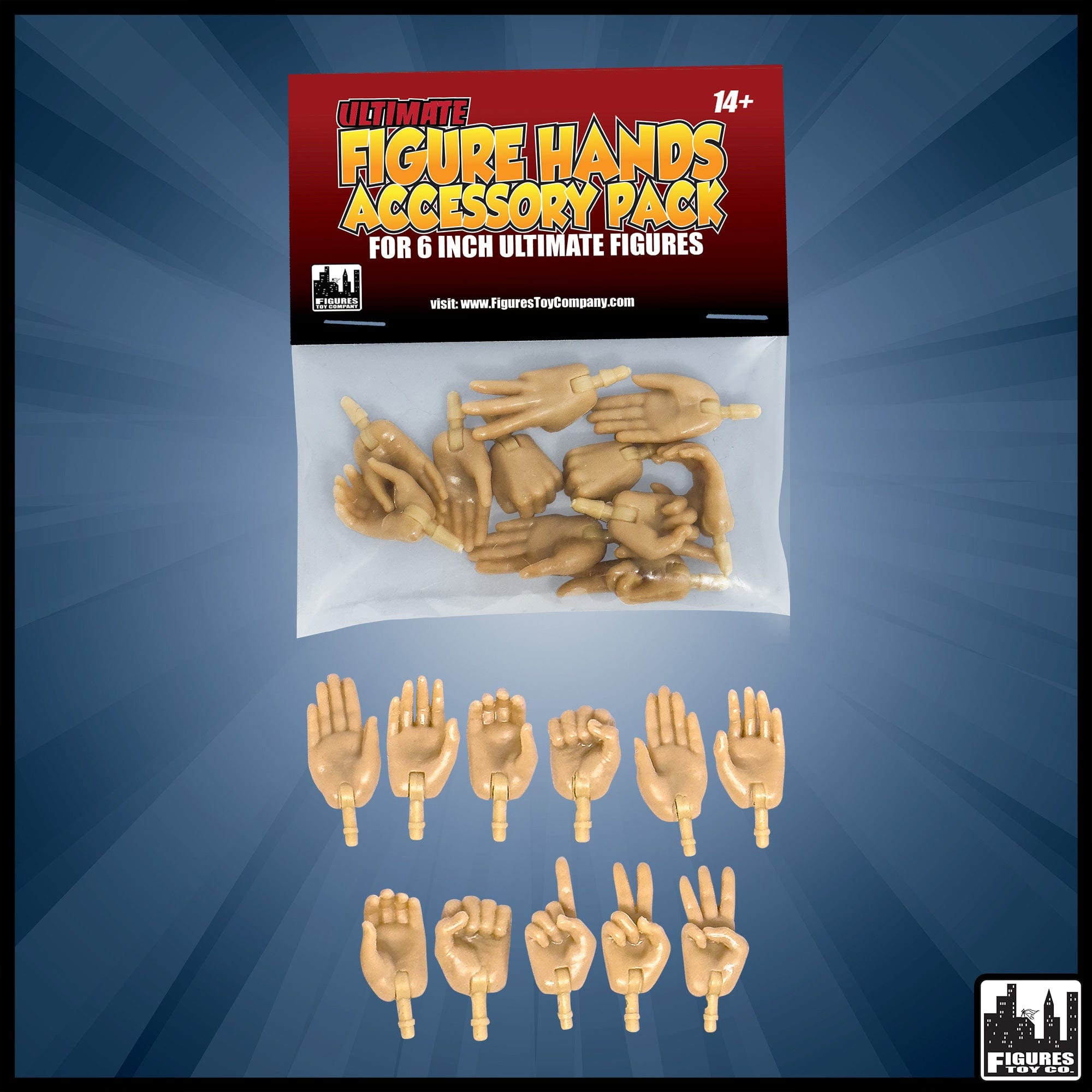 1/6 Scale Type A Male Hands For 12" Action Figures – Fits ZC, Phicen, Worldbox, Hot Toys