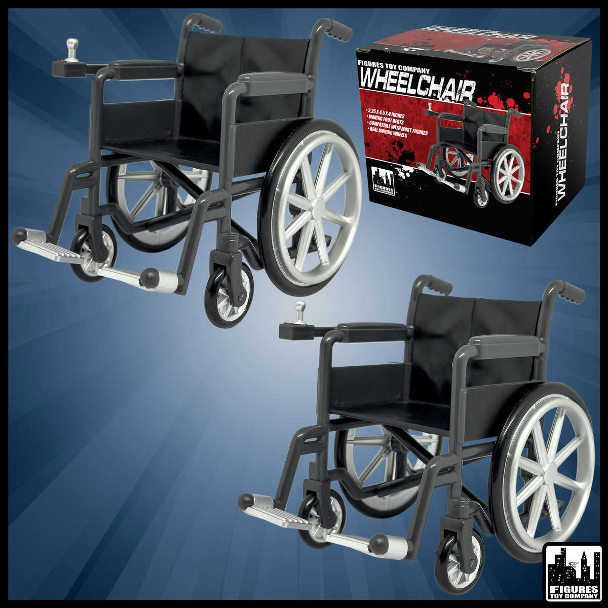 Set of 2 Wheelchairs for WWE & AEW Wrestling Action Figures