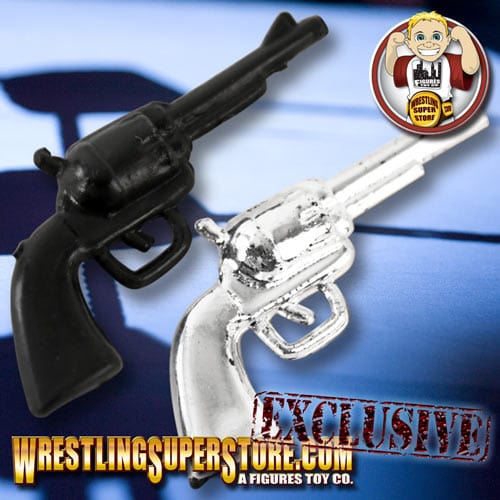 Set of 2 Silver &amp; Black Guns for WWE &amp; AEW Wrestling Action Figures
