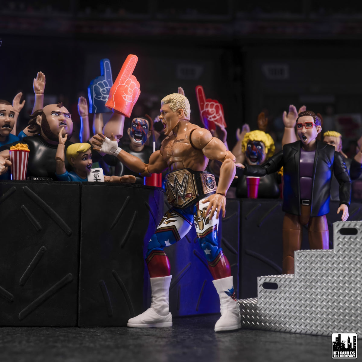 Ultimate Wrestling Crowd Fan Figures Accessory Pack for WWE &amp; AEW Wrestling Figures