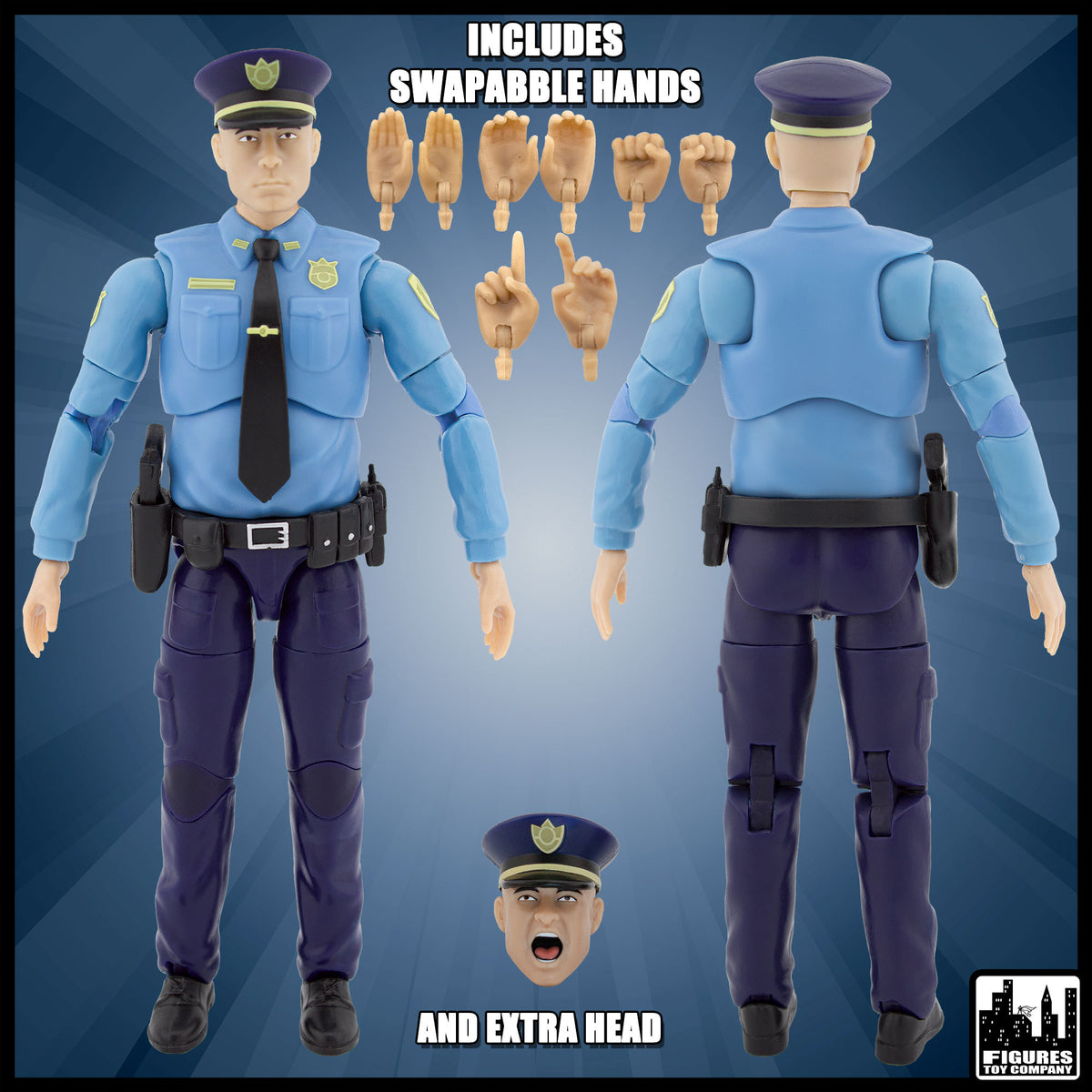 Ultimate 6.5 Inch Police Officer Action Figure With Deluxe Articulation