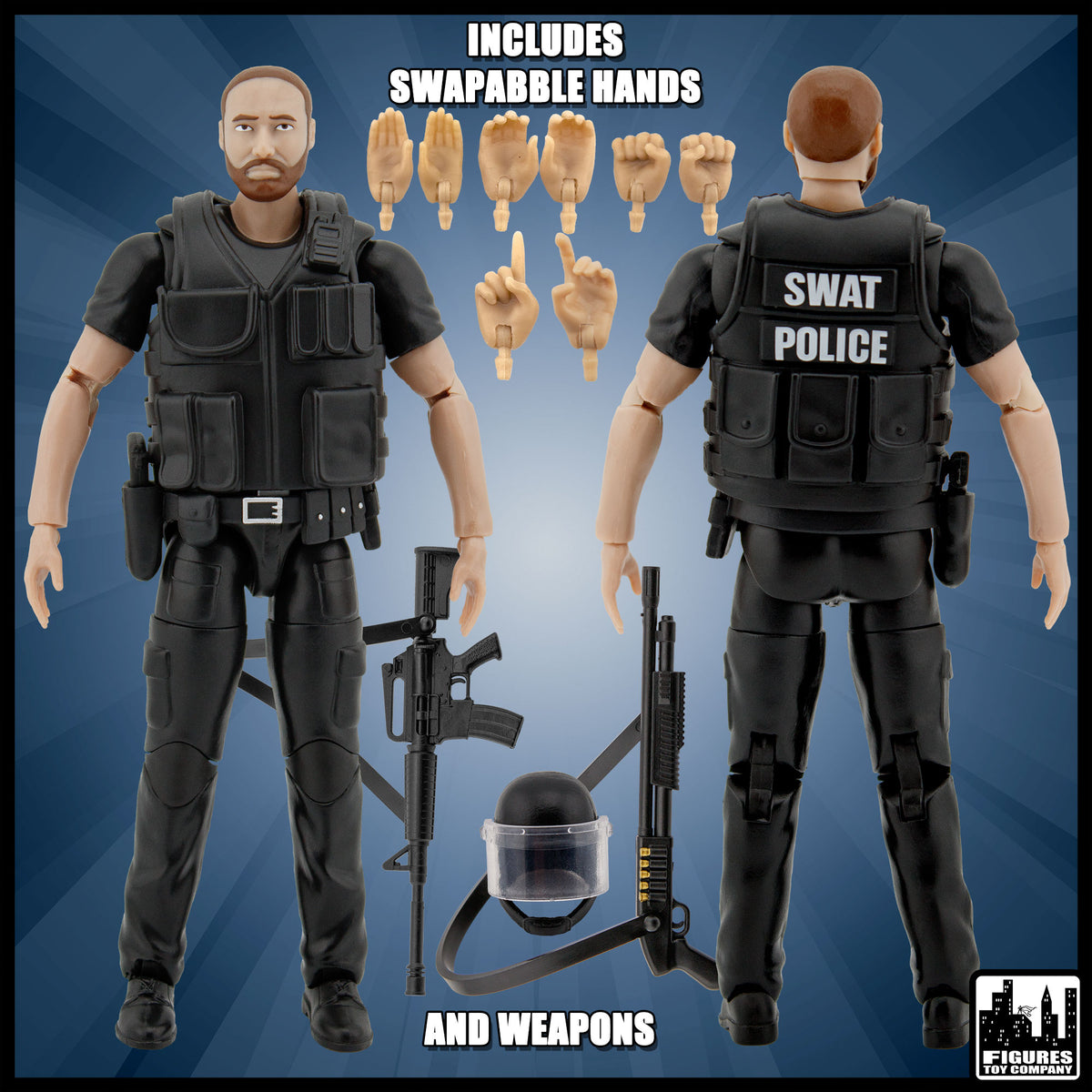 Set of all Three 6.5 Inch Ultimate Law Enforcement Figures [Police, State Trooper, Swat Officer]