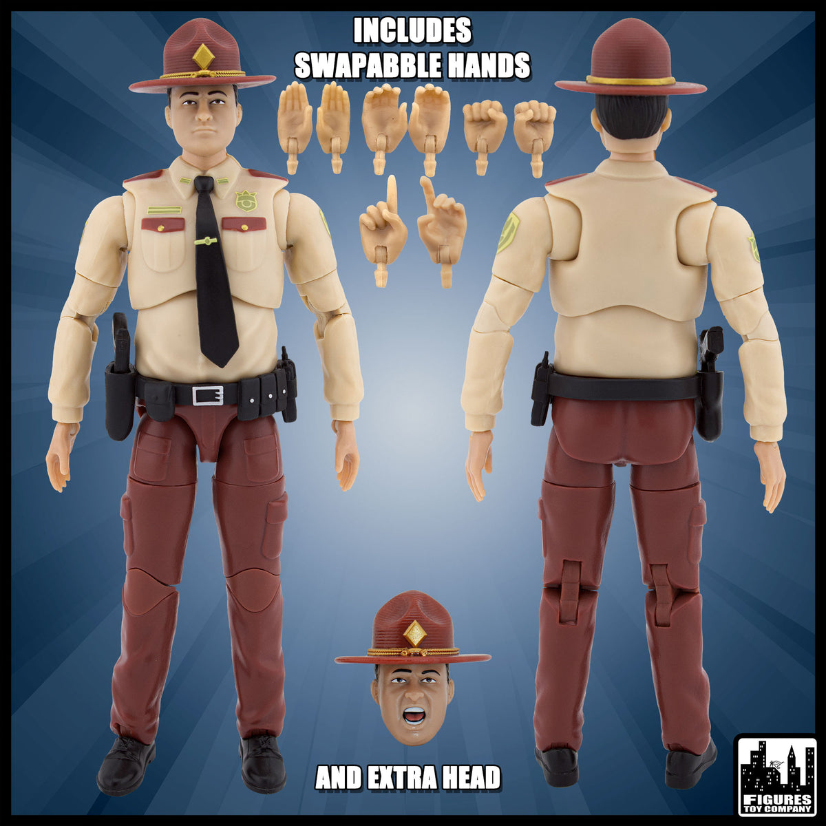Set of all Three 6.5 Inch Ultimate Law Enforcement Figures [Police, State Trooper, Swat Officer]