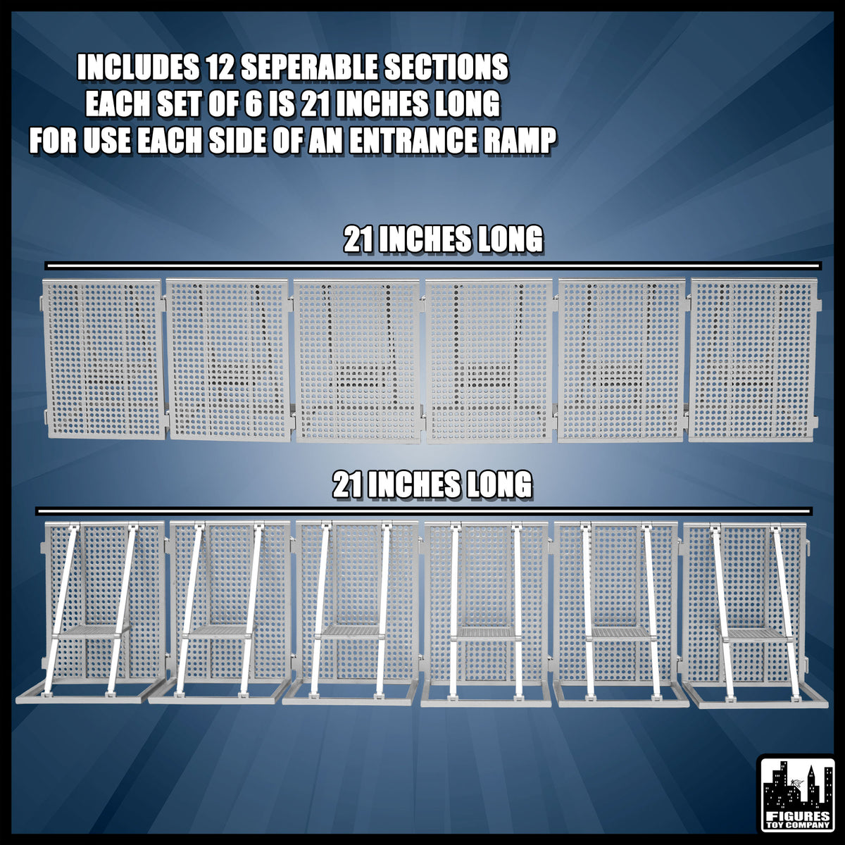 Entrance Ramp Barricade Guardrails for WWE & AEW Wrestling Action Figures