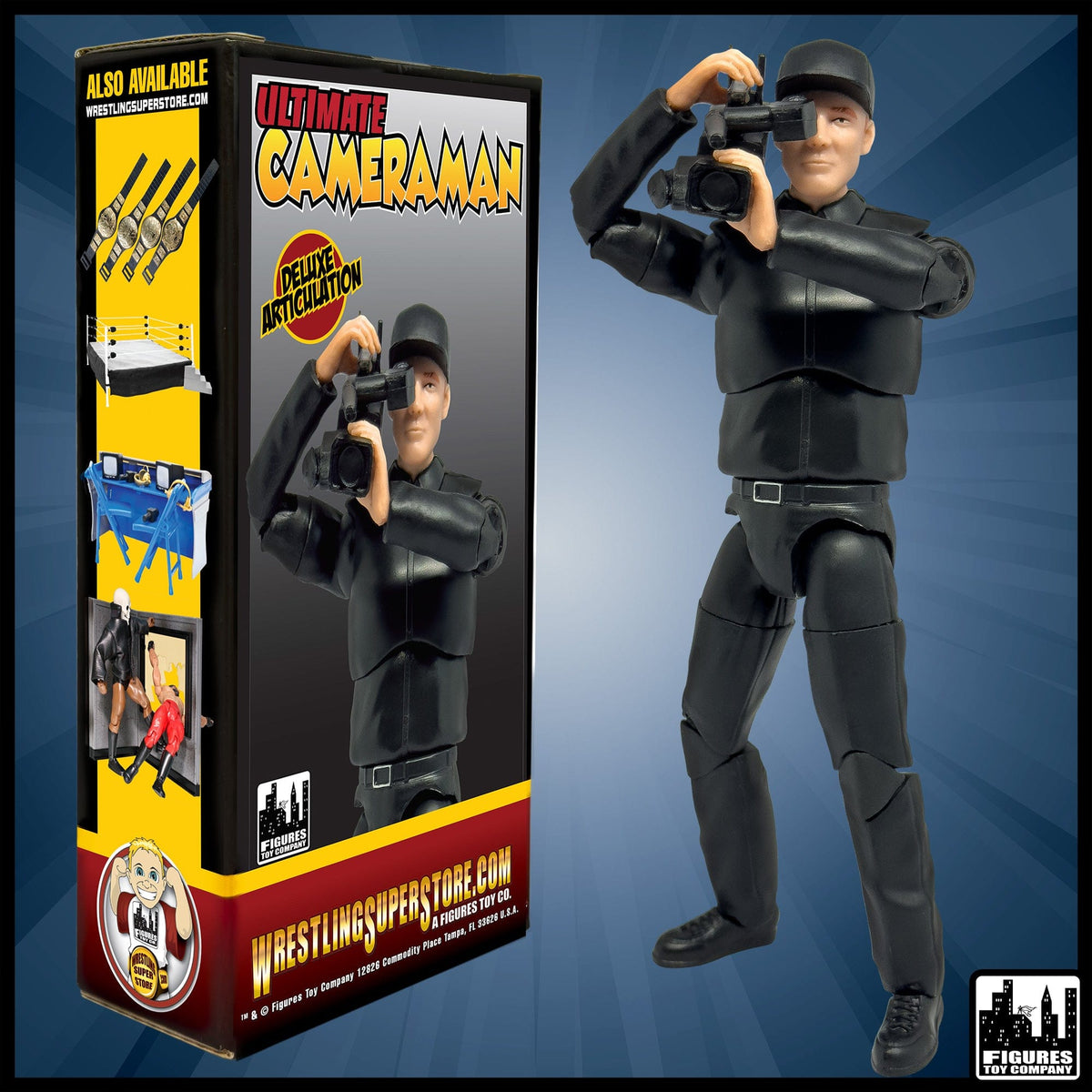 Ultimate TV Camera Man &amp; Accessory Set for WWE &amp; AEW Wrestling Action Figures