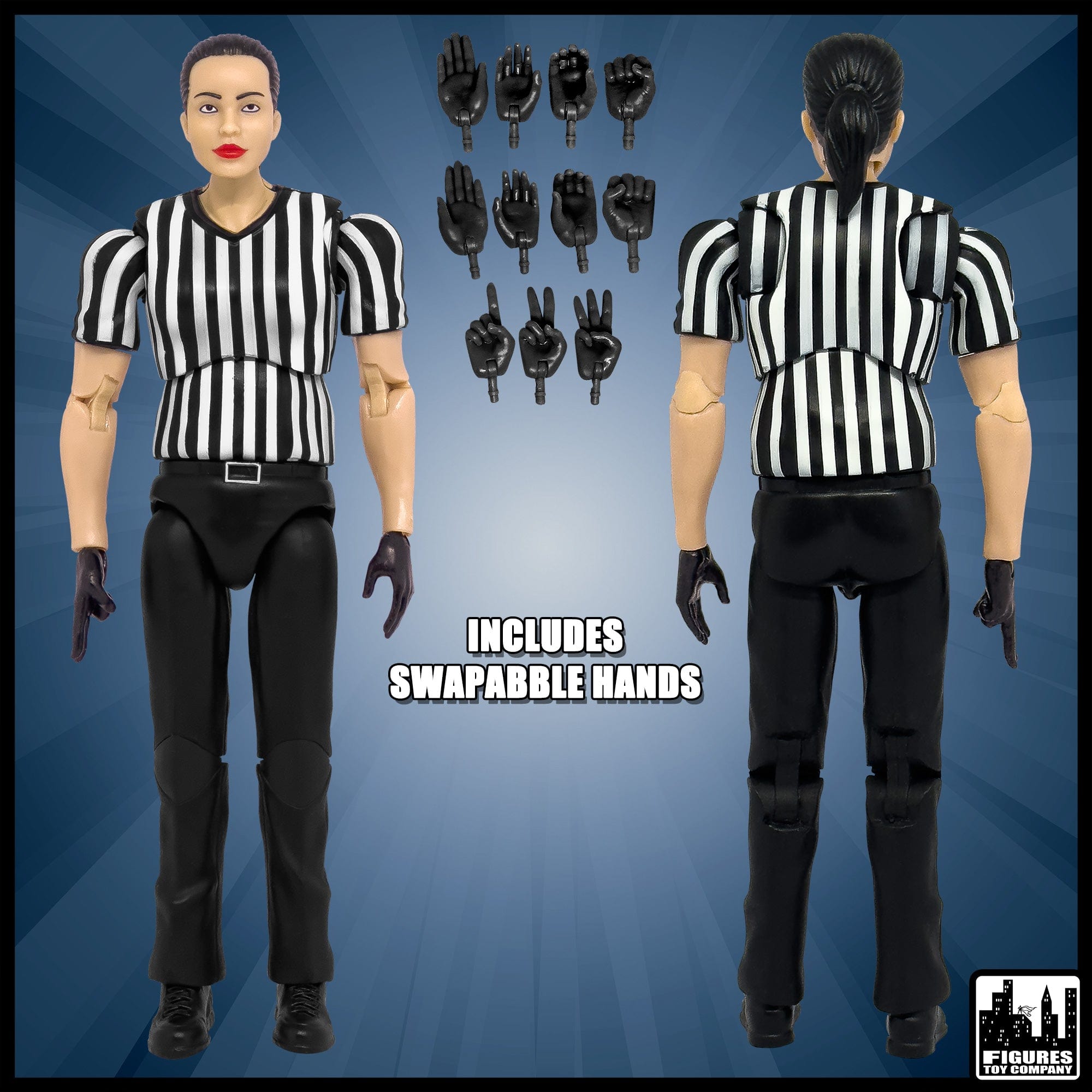 Referee Figures Set of Four Ultimate Referees for WWE & AEW Wrestling Action Figures ...
