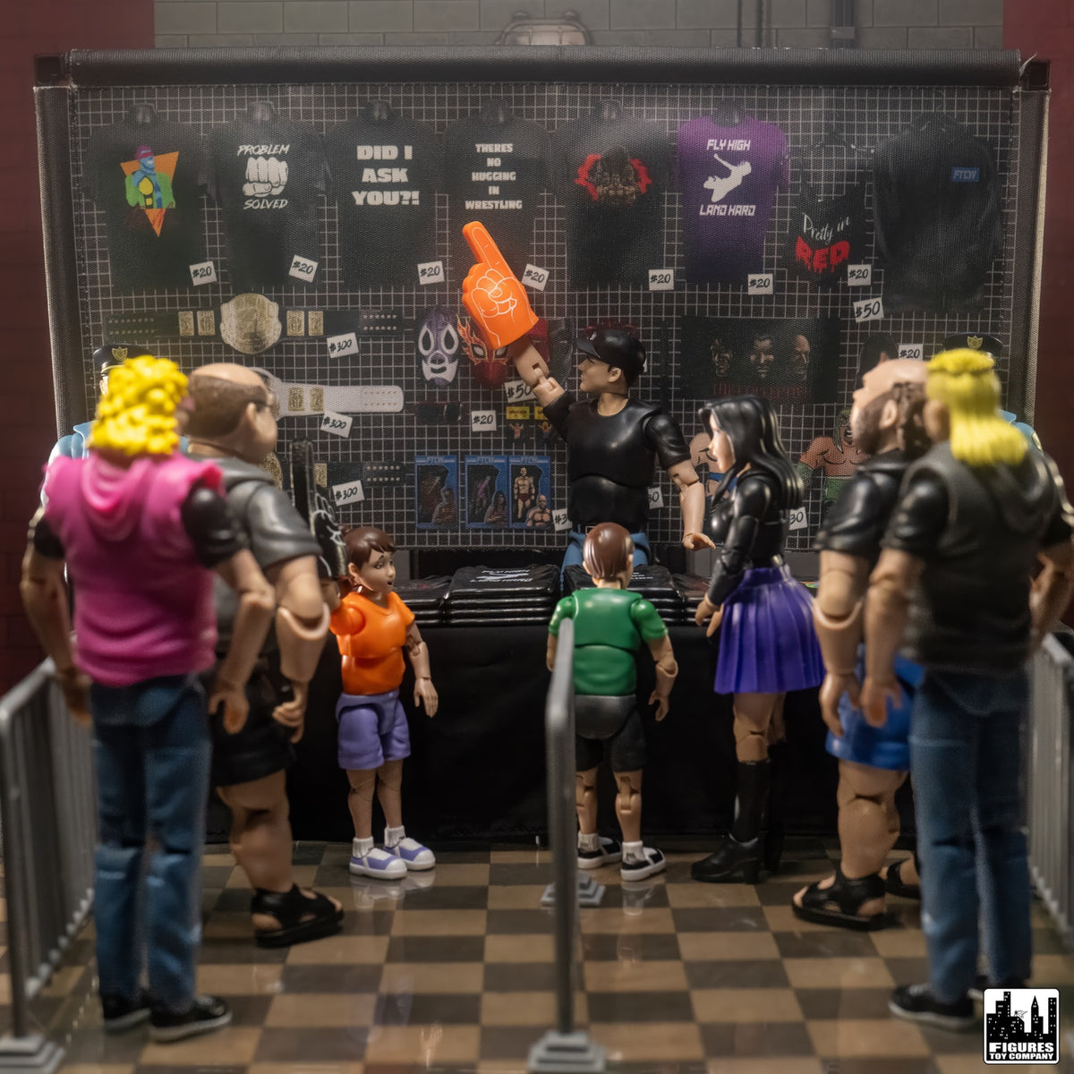 Merch Stand Accessory Set for WWE & AEW Wrestling Action Figures