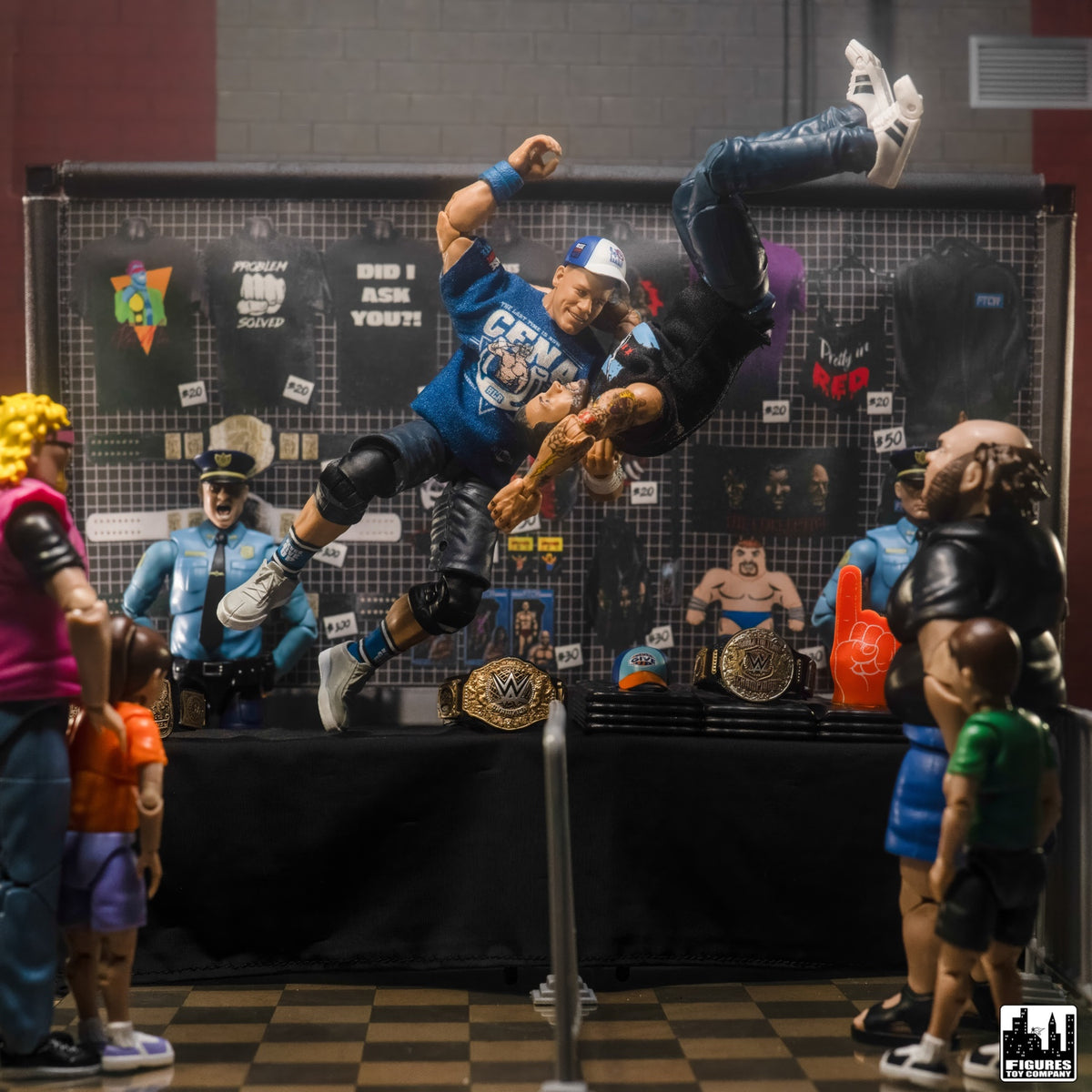Merch Stand Accessory Set for WWE & AEW Wrestling Action Figures