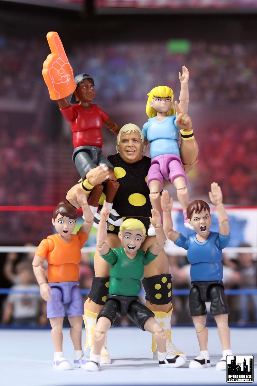 Ultimate Wrestling Crowd Fan Figures Four-Pack for WWE &amp; AEW Wrestling Figures [Series 3]