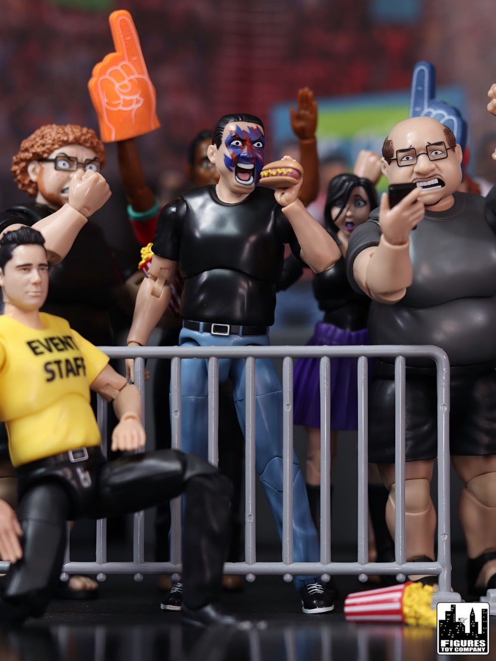 Ultimate Wrestling Crowd Fan Figures Four-Pack for WWE &amp; AEW Wrestling Figures [Series 3]