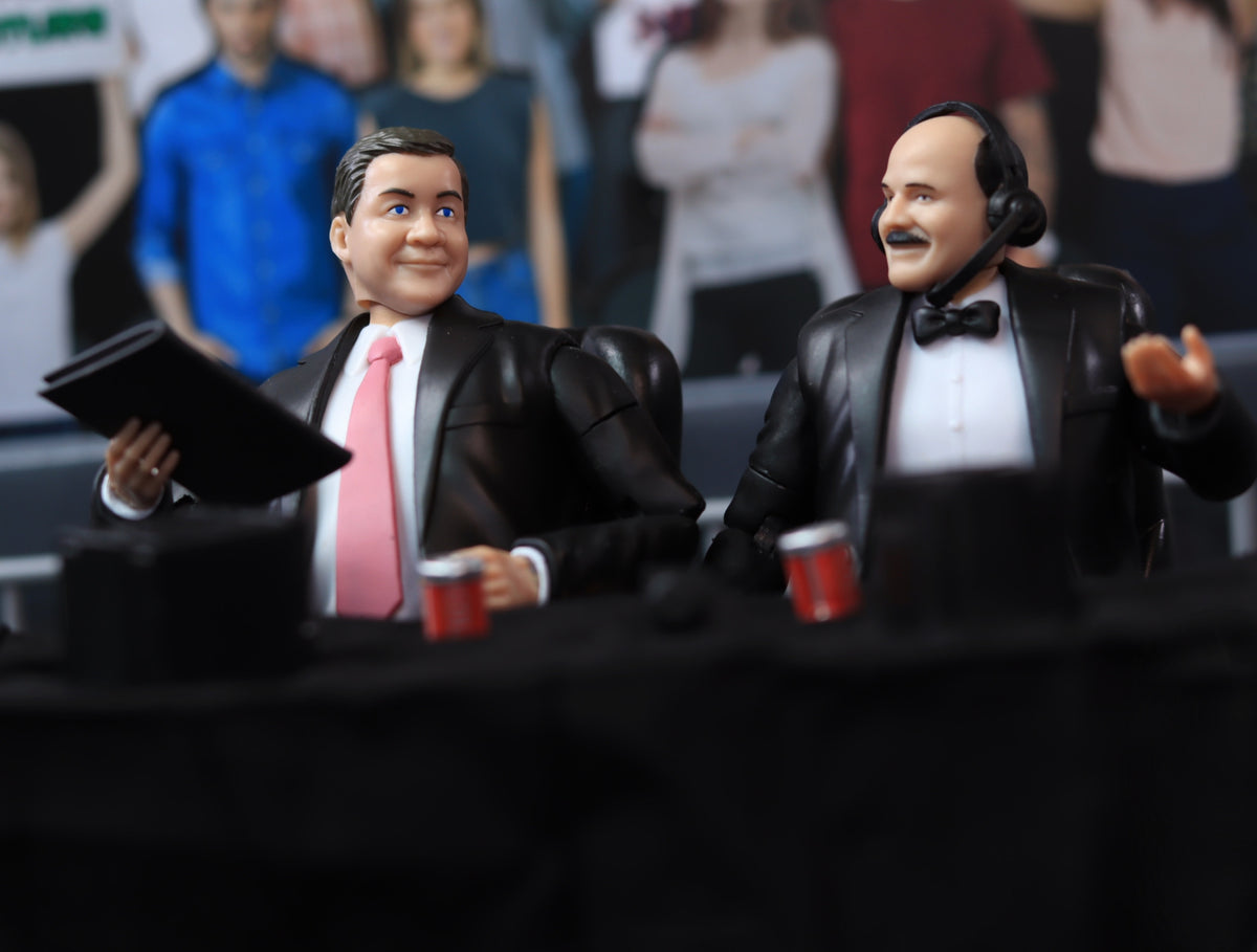 Ultimate Talking Wrestling Ring Announcer Figure for WWE &amp; AEW Action Figures