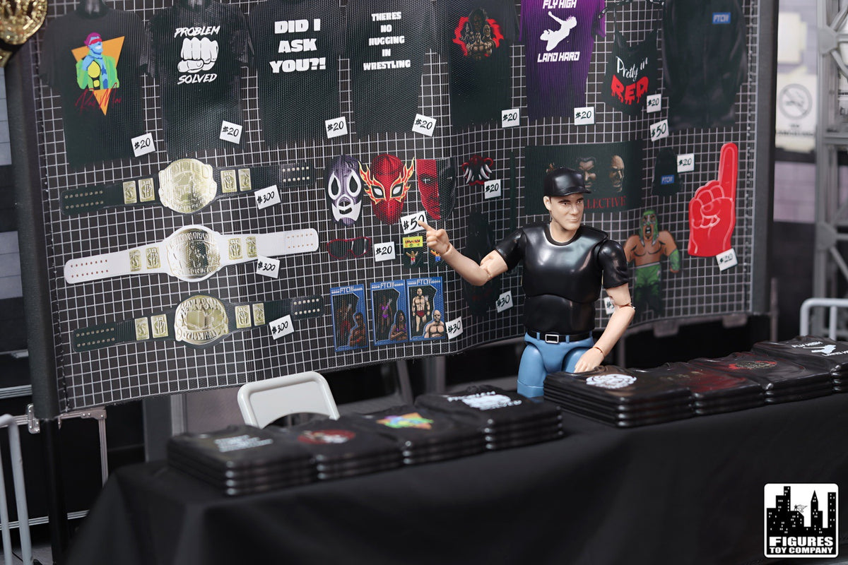 Merch Stand Accessory Set for WWE & AEW Wrestling Action Figures